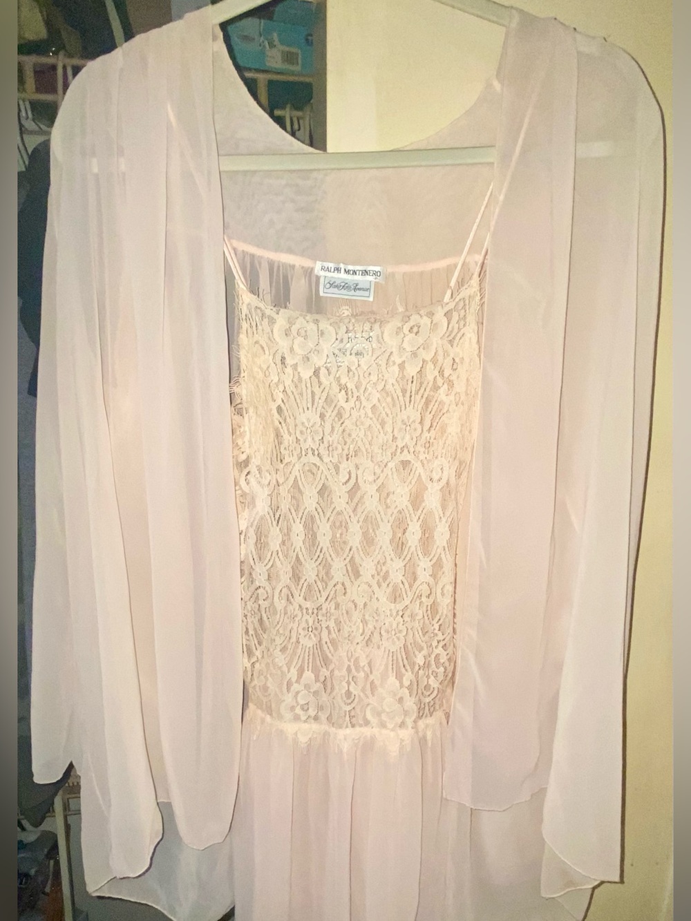 Ralph Montenero Lingerie Saks 5th Ave Peignoir Set Whimsical Old Money Vintage S - Picture 4 of 5
